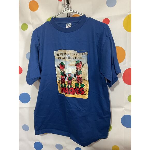 Vintage Tee “Be Very Very Quiet We Are Hunting Iwaqies” Graphic Med - Picture 7 of 10